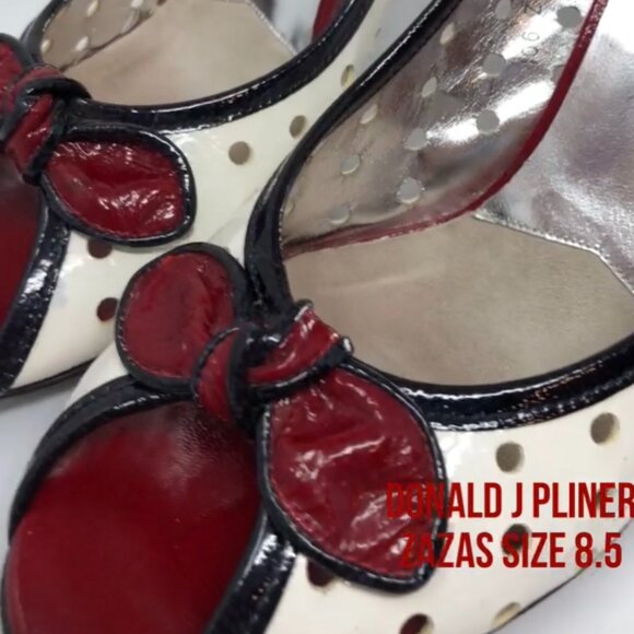 VTG Donald Pliner Open-Toe Pumps Heels Patent Leather 8.5 whimsigoth 80s 90s - Picture 4 of 11